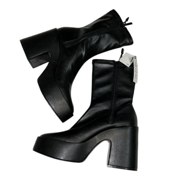 Zara Black Chunky Heel Platform Retro Ankle
Boots (Size 40/9) - Picture 9 of 12